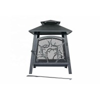 Metal Outdoor Matt Black Fireplace