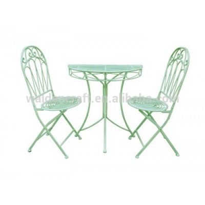 Outdoor table and chairs Metal 2-seater bistro set D-shaped balcony table